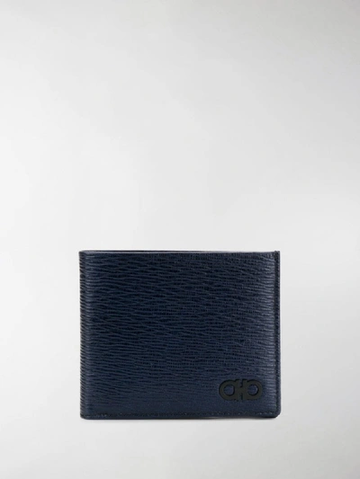 Shop Ferragamo Revival Gancini Wallet In Blue