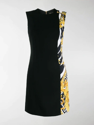 Shop Versace Barocco Print Shift Dress In Black
