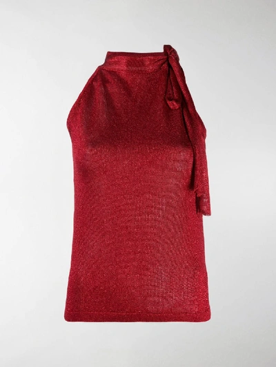 Shop Missoni Tie Neck Blouse In Red