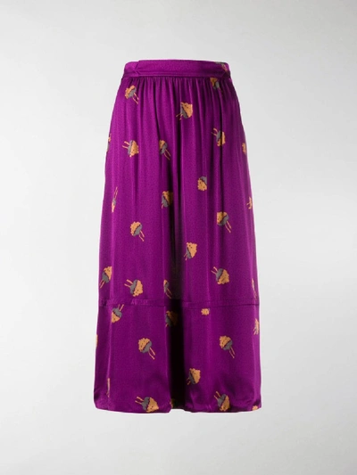 Shop Apc Jellyfish Midi Skirt In Purple