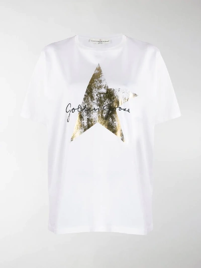 Shop Golden Goose Faded Star Print T-shirt In White