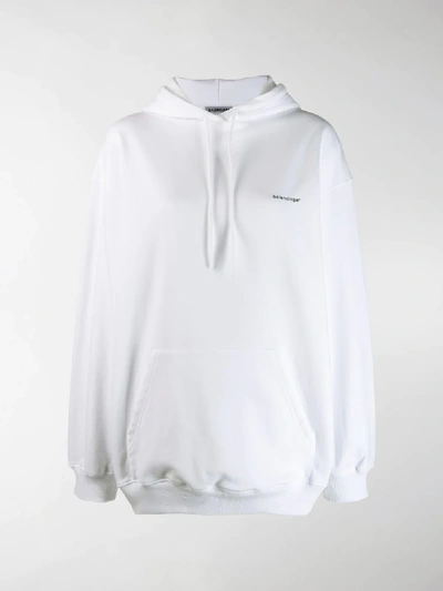 Shop Balenciaga Copyright Logo Hoodie In White