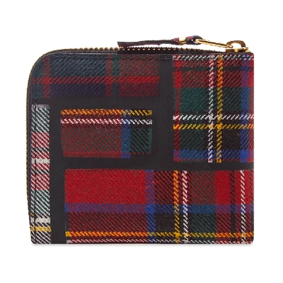 Shop Comme Des Garçons Comme Des Garcons Sa3100tp Tartan Patchwork Wallet In Red