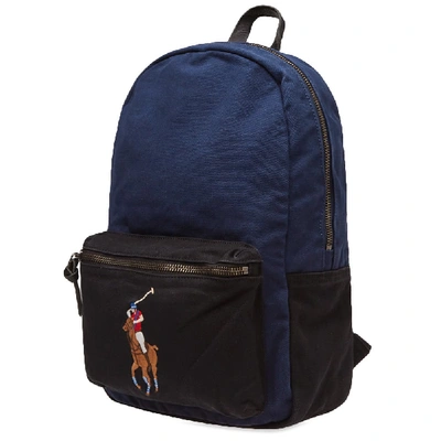 Shop Polo Ralph Lauren Polo Player Canvas Backpack In Blue