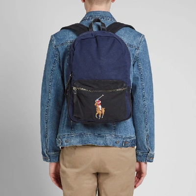 Shop Polo Ralph Lauren Polo Player Canvas Backpack In Blue