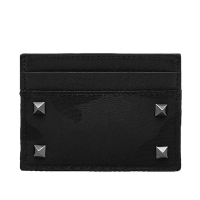 Shop Valentino Jacquard Camo Card Holder In Black