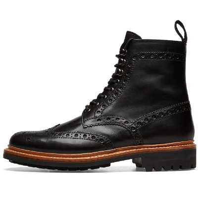 Shop Grenson Fred Commando Sole Brogue Boot In Black