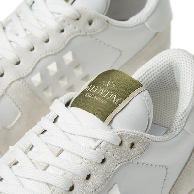 Shop Valentino Tonal Rockrunner Sneaker In White