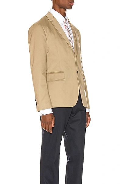 Thom Browne Single-breasted Slim-fit Cotton-twill Blazer In Camel