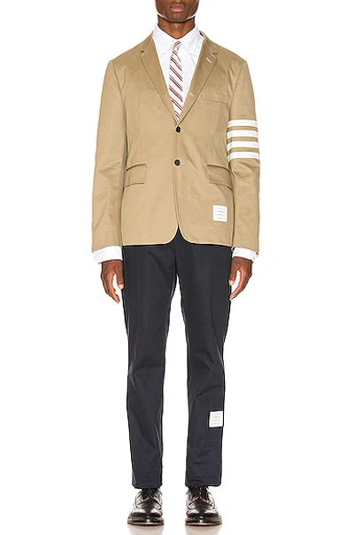 Thom Browne Single-breasted Slim-fit Cotton-twill Blazer In Camel