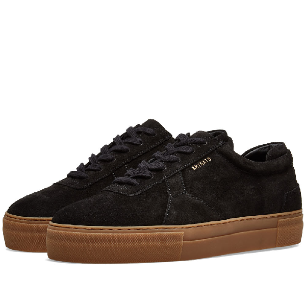 platform sneaker black suede leather