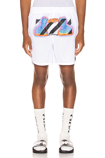 Shop Off-white Thermo Mesh Shorts In White Multi