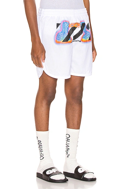 Shop Off-white Thermo Mesh Shorts In White Multi