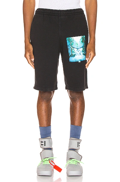 Shop Off-white Waterfall Sweatshorts In Black Multi