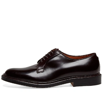 Shop Alden Shoe Company Alden Plain Toe Blucher In Burgundy