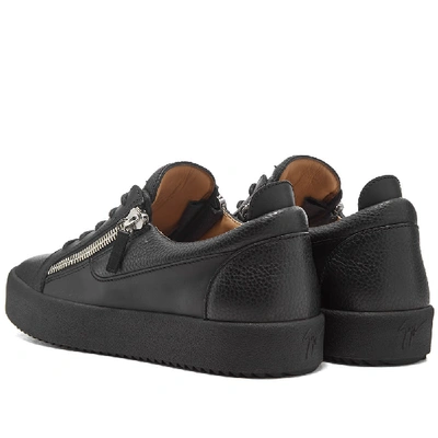 Shop Giuseppe Zanotti Double Zip Low Sneaker In Black