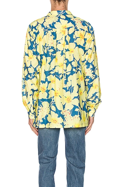 Shop Double Rainbouu Long Sleeve Hawaiian Shirt In Cloud Control Lavender