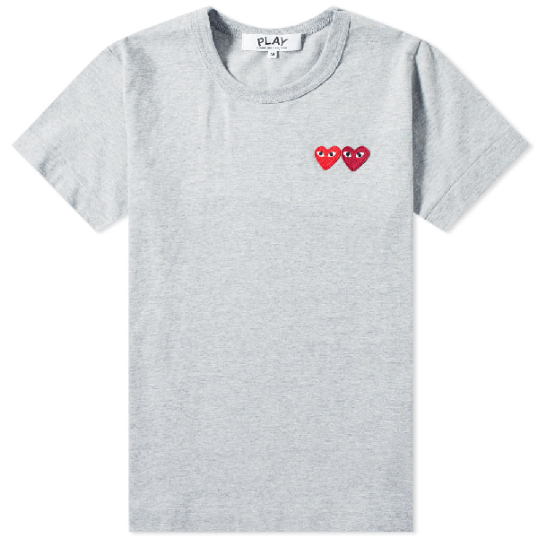 comme des garcons play women's double heart logo tee