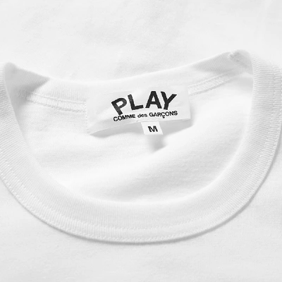 Shop Comme Des Garçons Play Comme Des Garcons Play Women's Long Sleeve Basic Logo Tee In White