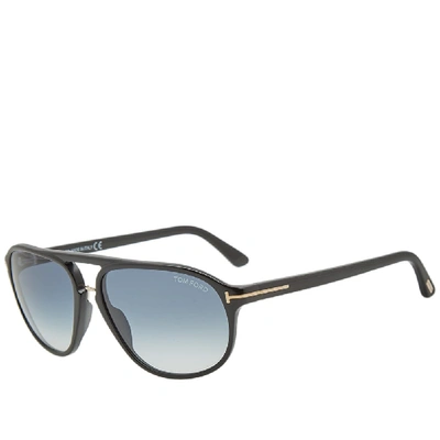 Tom Ford Jacob Green Blue Shaded Geometric Mens Sunglasses Ft0447f-01p In  Black | ModeSens