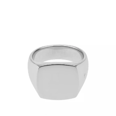 Shop Tom Wood Cushion Polished Ring In Silver