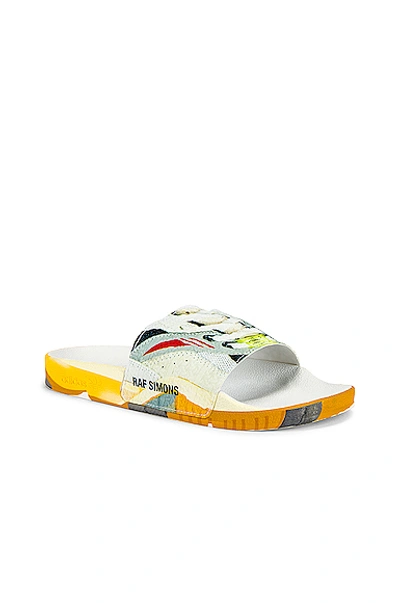 Shop Adidas Originals Torsion Adilette Slides In White & Multi