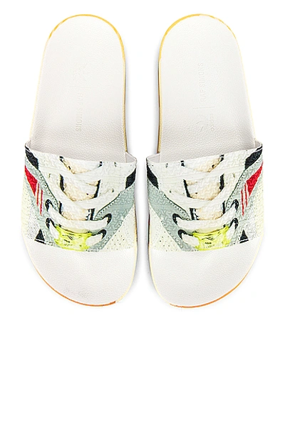 Shop Adidas Originals Torsion Adilette Slides In White & Multi