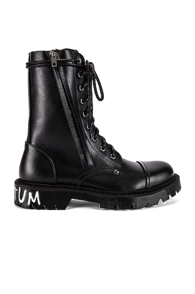 Shop Vetements Dominium In Rectum Army Boots In Black