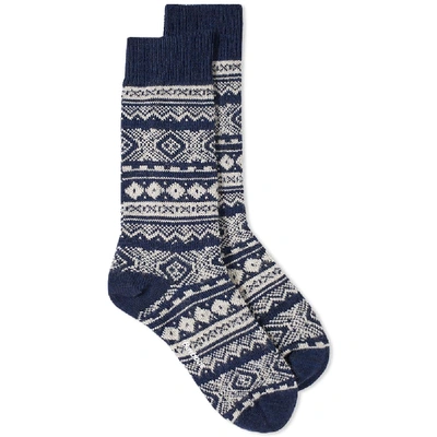 Shop Barbour Onso Fair Isle Sock In Blue