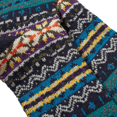 Shop Anonymous Ism Fair Isle Crew Sock In Blue