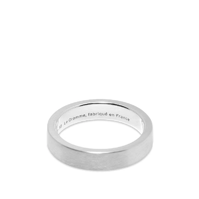 Shop Le Gramme Brushed Ribbon Ring In Silver