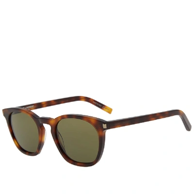 Shop Saint Laurent Sl 28 Sunglasses In Brown