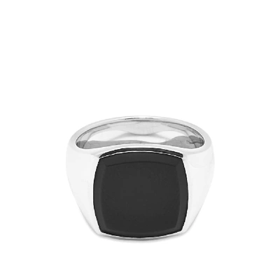 Shop Tom Wood Cushion Black Onyx Ring In Silver