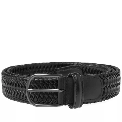 Shop Anderson's Stretch Woven Leather Belt In Brown