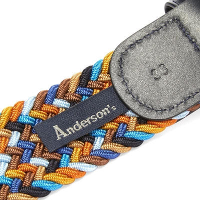 Shop Anderson's Woven Textile Belt In Blue