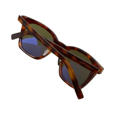 Shop Saint Laurent Sl 138 Slim Sunglasses In Brown