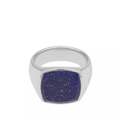 Shop Tom Wood Cushion Blue Lapis Lazuli Ring In Silver
