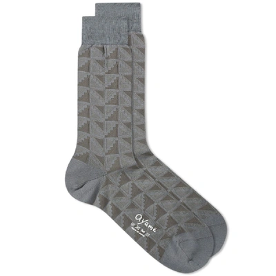 Shop Ayame Socks Flag Solid Tonal Sock In Grey