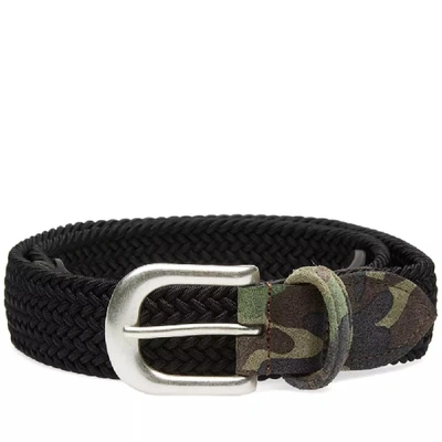 Shop Anderson's Woven Textile Belt In Black