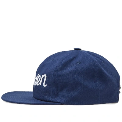 Shop Maison Kitsuné Parisien Baseball Cap In Blue