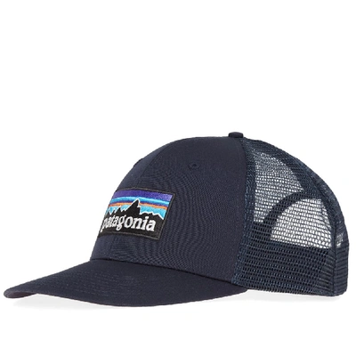 Shop Patagonia P-6 Logo Trucker Cap In Blue