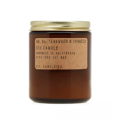 Shop P.f. Candle Co. P.f. Candle Co No.04 Teakwood & Tobacco Soy Candle In N/a