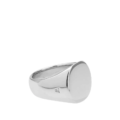 Shop Tom Wood Oval Polished Ring In Silver