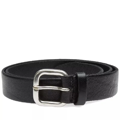 Shop Anderson's Burnished Leather Belt In Black