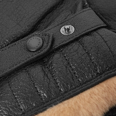 Shop Barbour Leather Utility Glove In Black