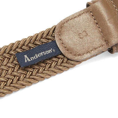 Shop Anderson's Woven Textile Belt In Green