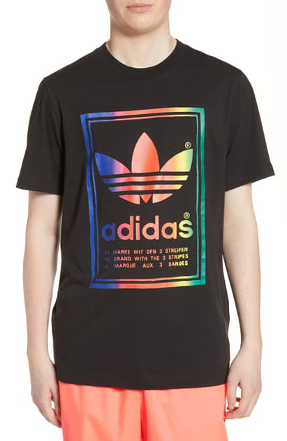Adidas Originals Vintage Logo T-shirt In Black/ Multicolor | ModeSens