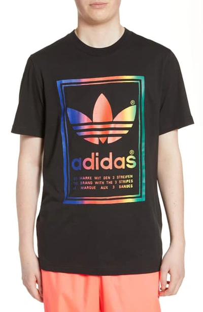 Adidas Originals Vintage Logo T-shirt In Black/ Multicolor | ModeSens