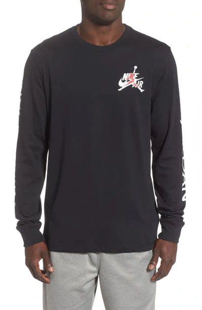 Shop Jordan Jumpman Long Sleeve T-shirt In Black/ White
