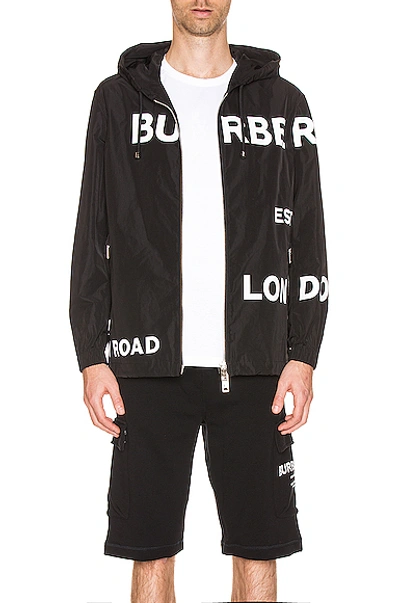 Men's Logo Typographic Nylon Jacket In Black